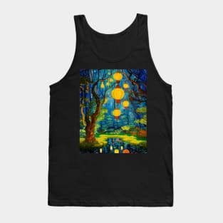 Magic Lantern Lighting Lake Water Pond Reflection Watercolor Tank Top